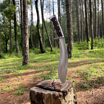 11 inch Handmade Spring steel khukuri knife, Tactical Full tang kurki knife, Hunting knives, Roosewood Handle, Hand forged blade